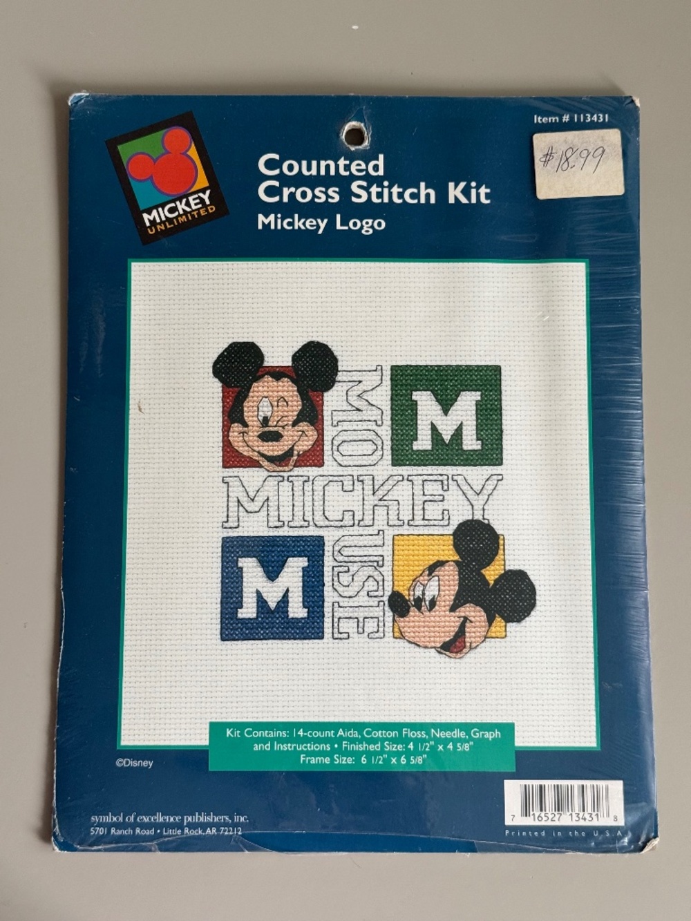 Symbol of Excellence Mickey Mouse Logo Counted Cross Stitch Kit (#113431)